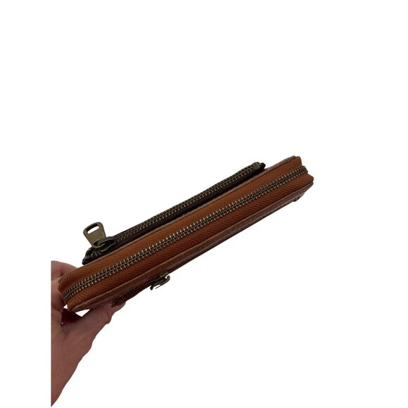 The Sak Leather Wallet Zippered Compartments & Snake Print Accent - Picture 3 of 5